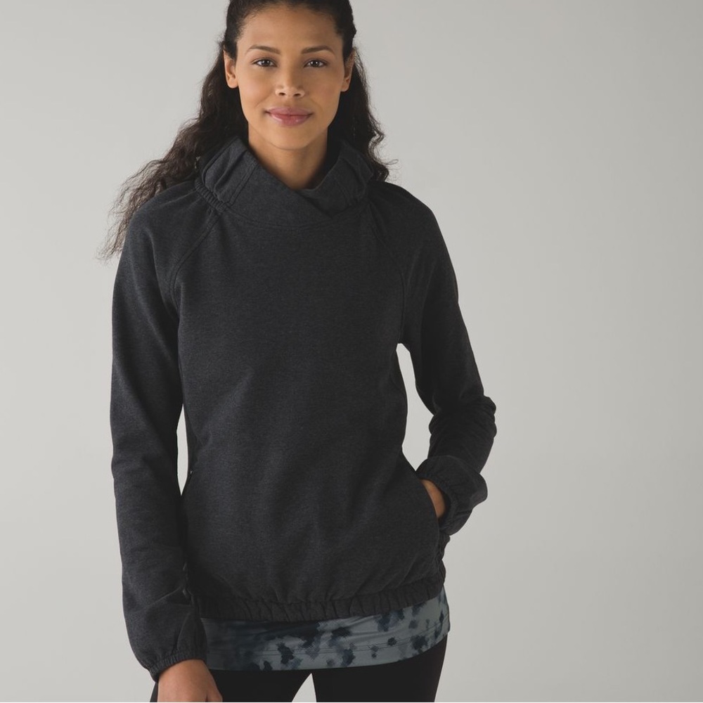 Lululemon After All cowl funnel neck zip kangaroo pocket pullover